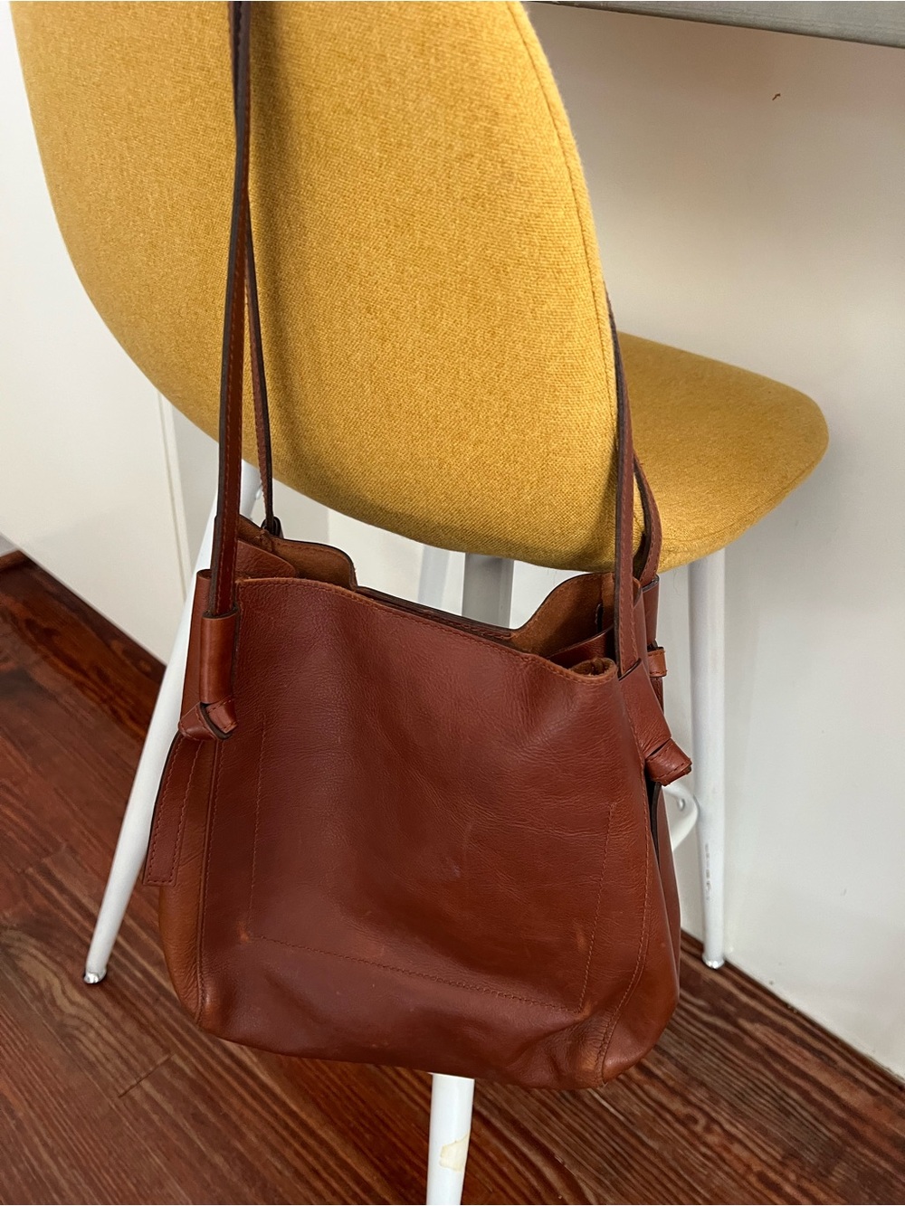 Madewell The Knotted Leather Tote Bag Brown - Picture 3 of 5
